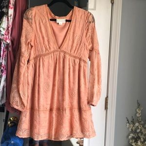 Peach lace dress